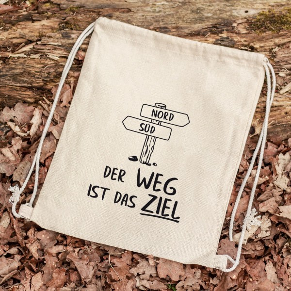 Turnbeutel Sportbeutel Rucksack Outdoor Wegweiser Ziel Weg Tour Navigation